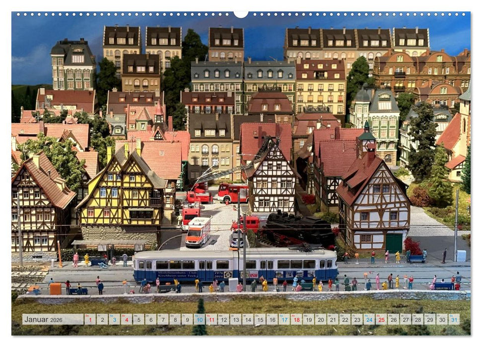 Retrobahnen en miniature (CALVENDO Wandkalender 2026)