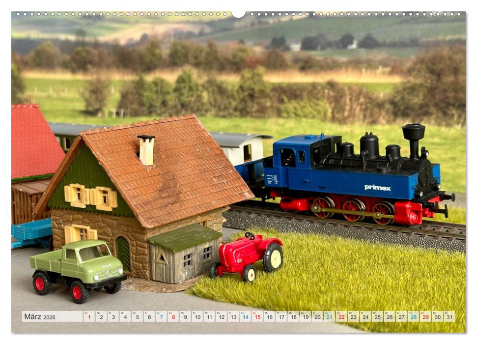 Retrobahnen en miniature (CALVENDO Wandkalender 2026)