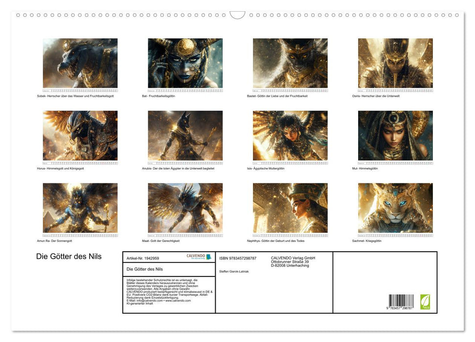 Die Götter des Nils (CALVENDO Wandkalender 2026)
