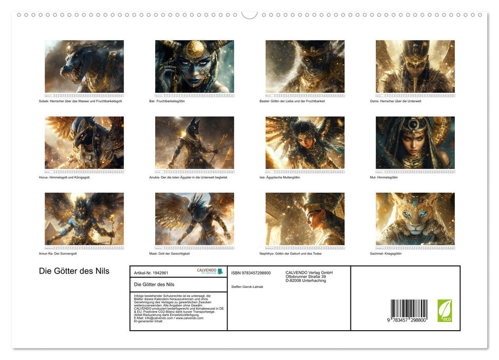 Die Götter des Nils (CALVENDO Premium Wandkalender 2026)
