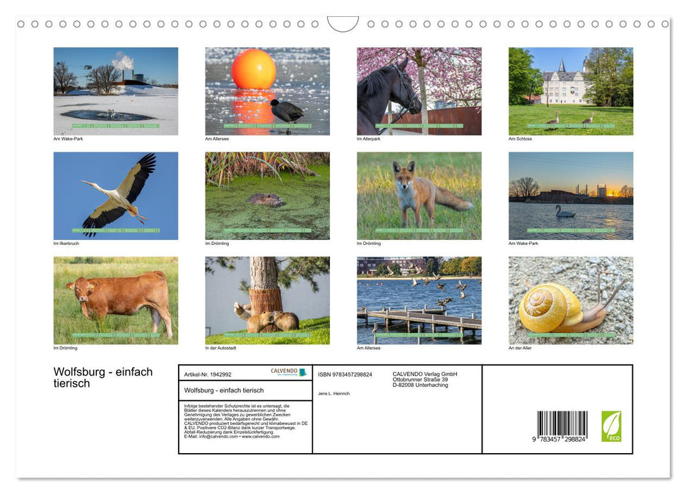 Wolfsburg - einfach tierisch (CALVENDO Wandkalender 2026)