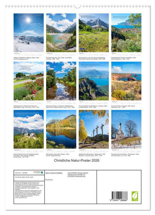 Christliche Natur-Poster 2026 (CALVENDO Premium Wandkalender 2026)