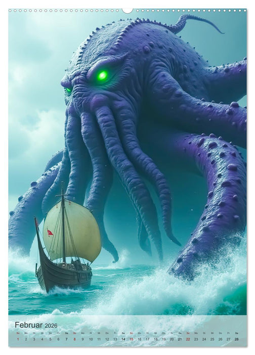 Nordische Mythologie - Götter, Helden und Monster (CALVENDO Wandkalender 2026)