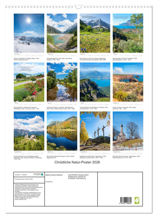Christliche Natur-Poster 2026 (CALVENDO Wandkalender 2026)