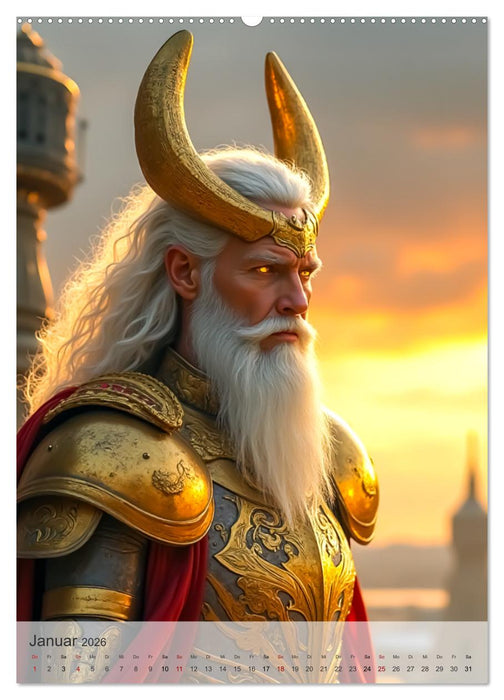 Nordische Mythologie - Götter, Helden und Monster (CALVENDO Premium Wandkalender 2026)
