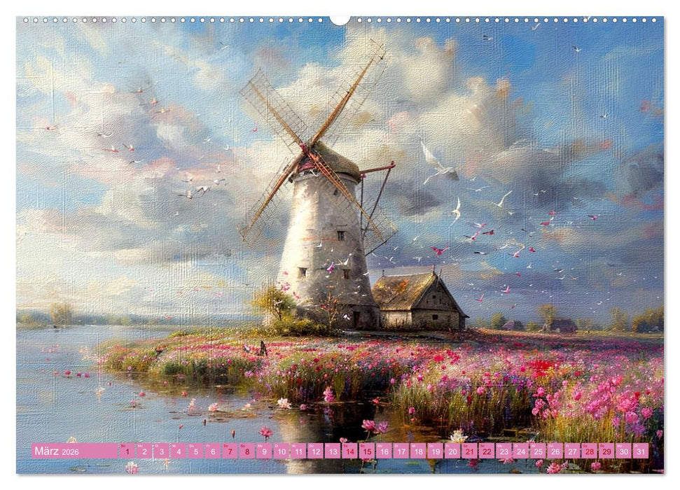 Windgeflüster-Mühlenimpressionen (CALVENDO Wandkalender 2026)