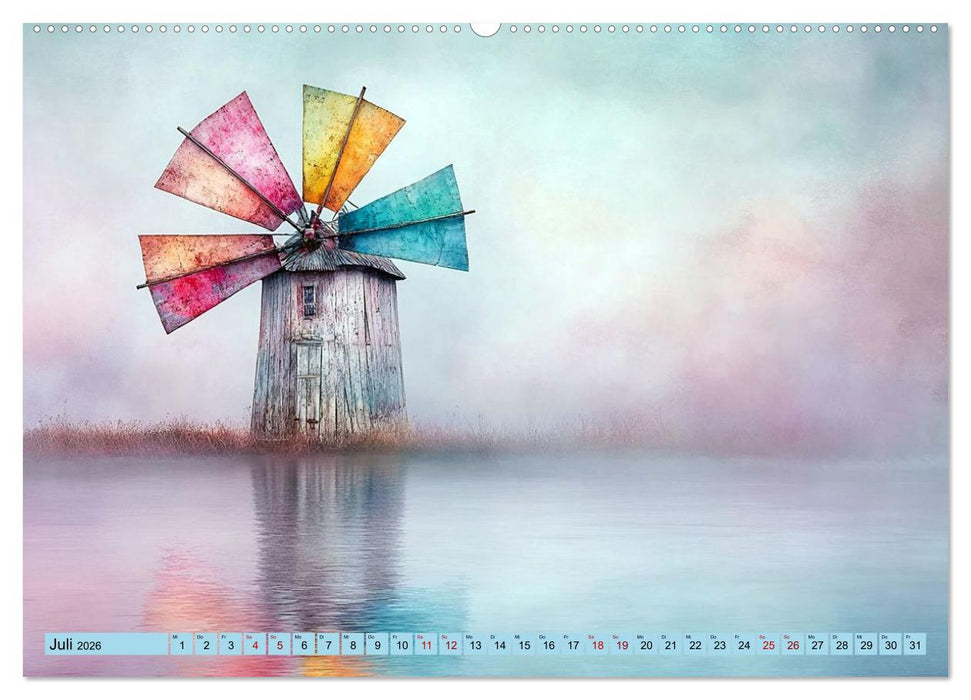 Windgeflüster-Mühlenimpressionen (CALVENDO Premium Wandkalender 2026)