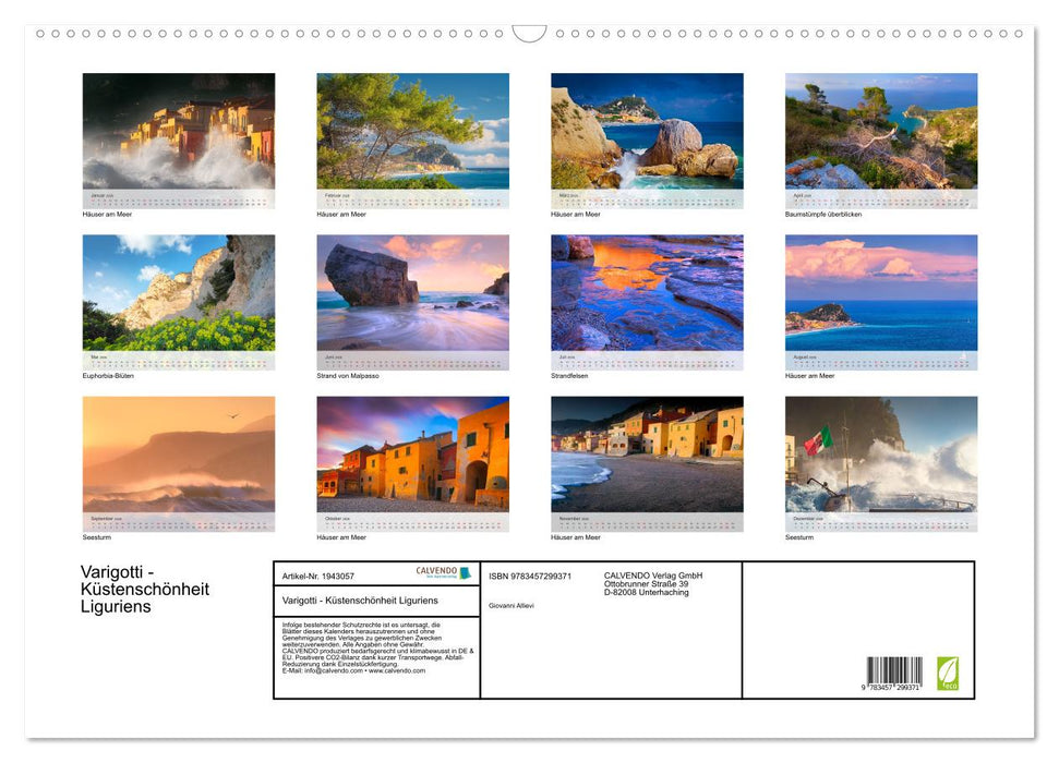 Varigotti - Küstenschönheit Liguriens (CALVENDO Wandkalender 2026)