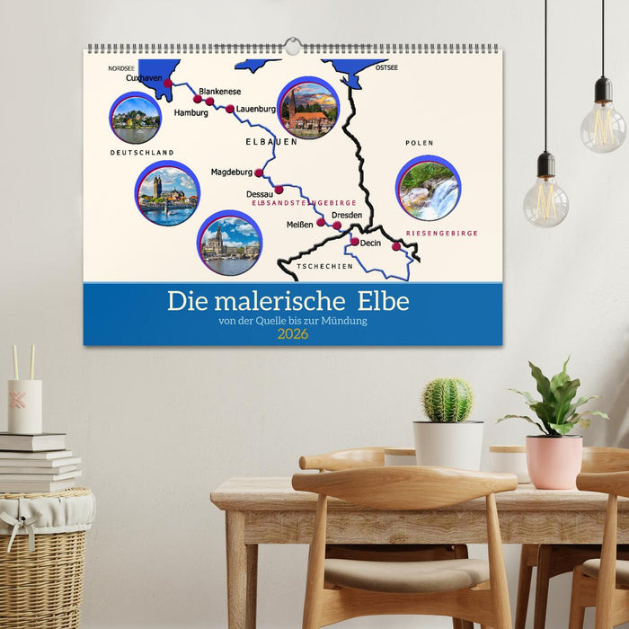 Die malerische Elbe (CALVENDO Wandkalender 2026)