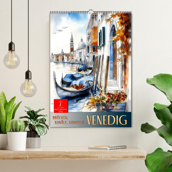 Venedig - Brücken, Kanäle, Gondeln (CALVENDO Wandkalender 2026)