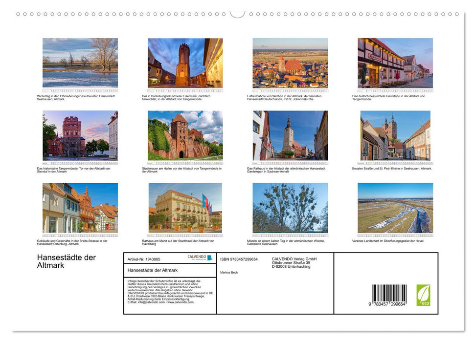 Hansestädte der Altmark (CALVENDO Premium Wandkalender 2026)