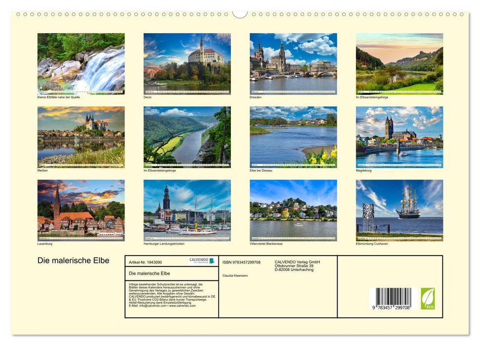Die malerische Elbe (CALVENDO Premium Wandkalender 2026)