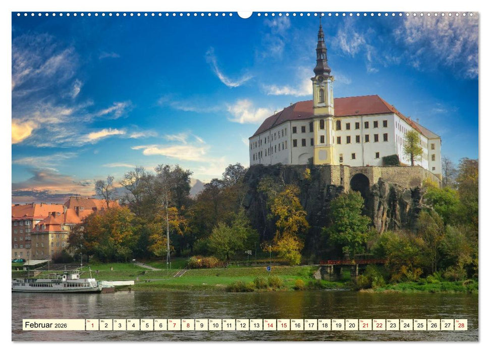 Die malerische Elbe (CALVENDO Premium Wandkalender 2026)