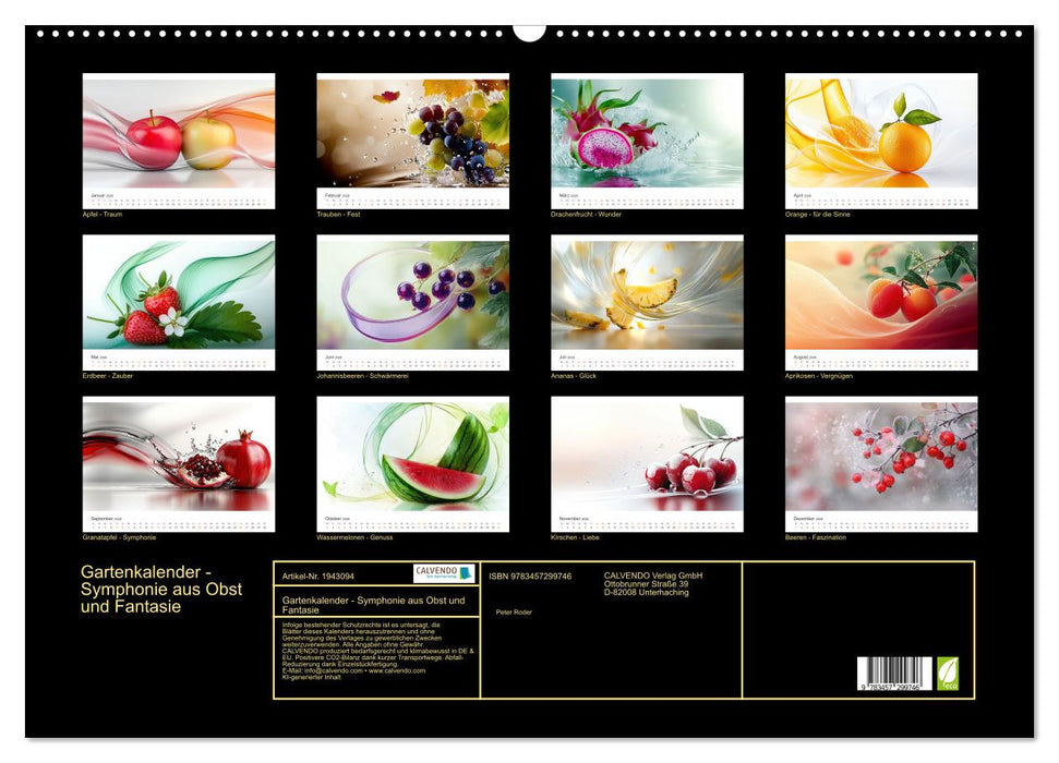 Gartenkalender - Symphonie aus Obst und Fantasie (CALVENDO Wandkalender 2026)