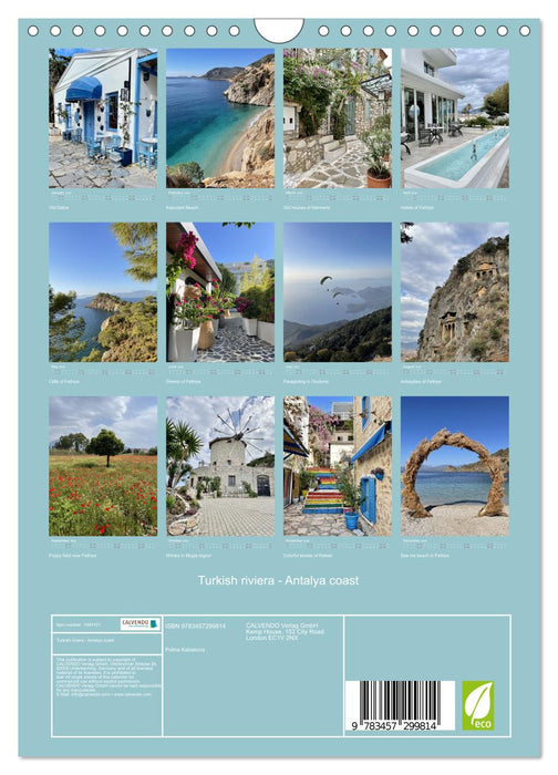 Turkish riviera - Antalya coast (CALVENDO Monthly Calendar 2026)