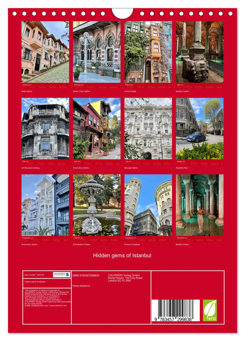 Hidden gems of Istanbul (CALVENDO Monthly Calendar 2026)