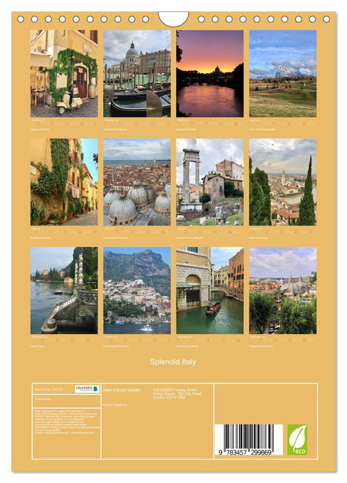 Splendid Italy (CALVENDO Monthly Calendar 2026)
