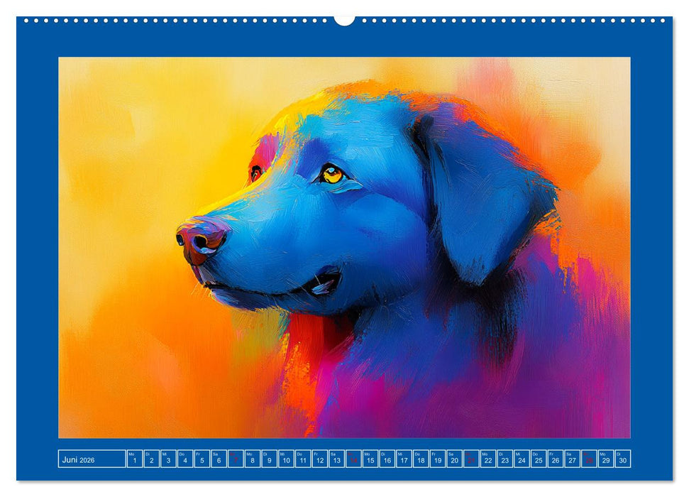 Kraftvolle Partner. Hunde in künstlerischer Öloptik (CALVENDO Wandkalender 2026)