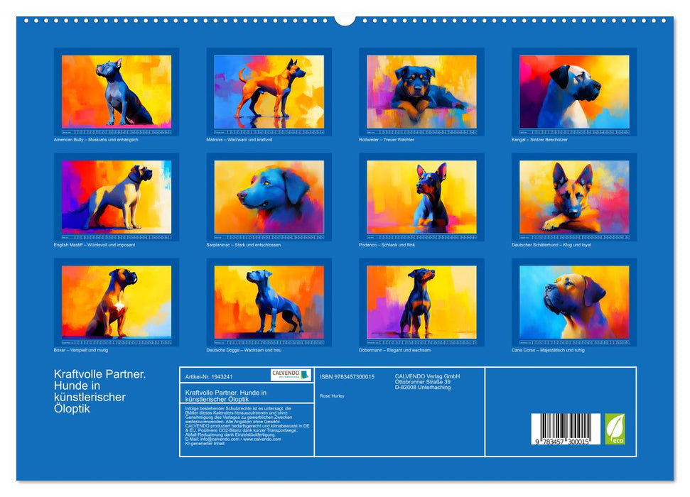 Kraftvolle Partner. Hunde in künstlerischer Öloptik (CALVENDO Premium Wandkalender 2026)