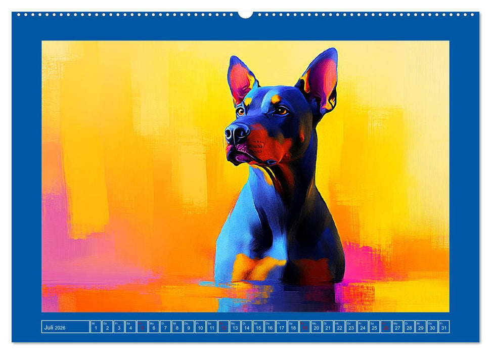 Kraftvolle Partner. Hunde in künstlerischer Öloptik (CALVENDO Premium Wandkalender 2026)