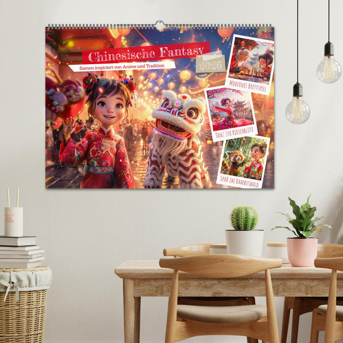 Chinesische Fantasy - Szenen inspiriert von Anime und Tradition (CALVENDO Wandkalender 2026)