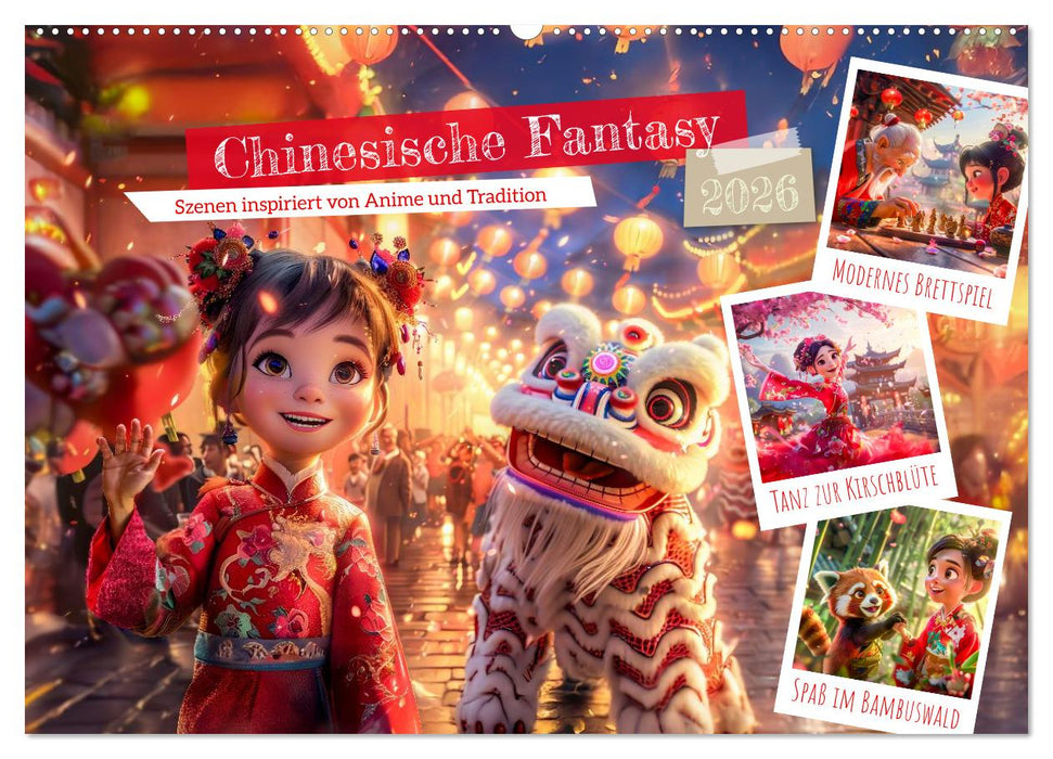 Chinesische Fantasy - Szenen inspiriert von Anime und Tradition (CALVENDO Wandkalender 2026)