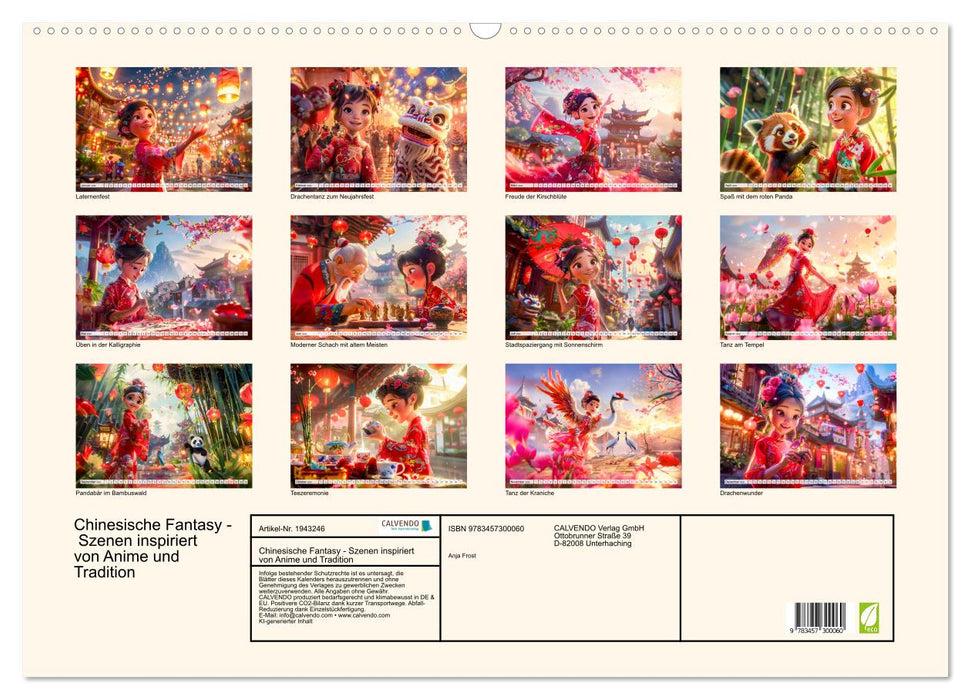 Chinesische Fantasy - Szenen inspiriert von Anime und Tradition (CALVENDO Wandkalender 2026)