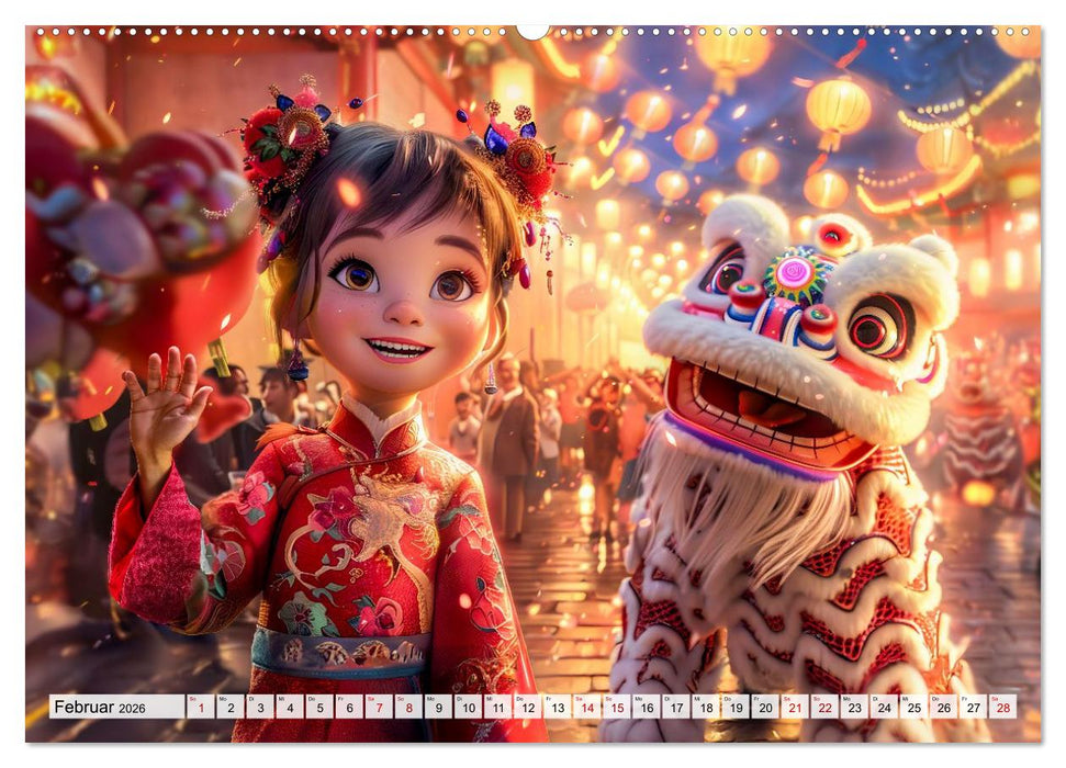 Chinesische Fantasy - Szenen inspiriert von Anime und Tradition (CALVENDO Wandkalender 2026)