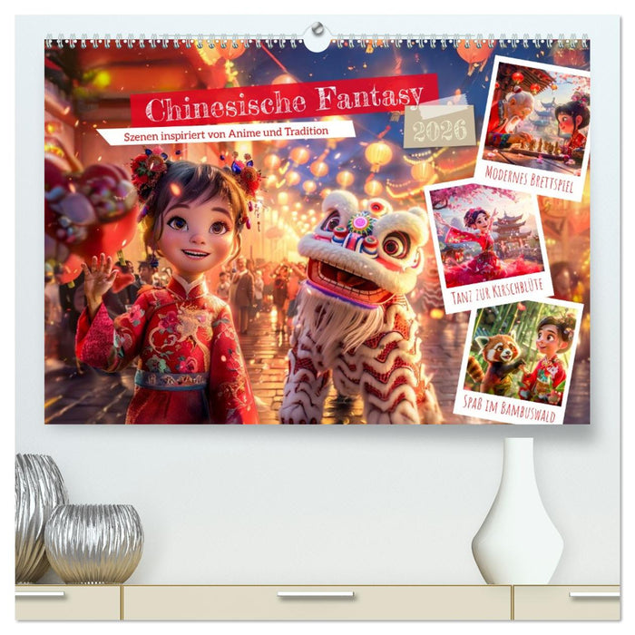 Chinesische Fantasy - Szenen inspiriert von Anime und Tradition (CALVENDO Premium Wandkalender 2026)