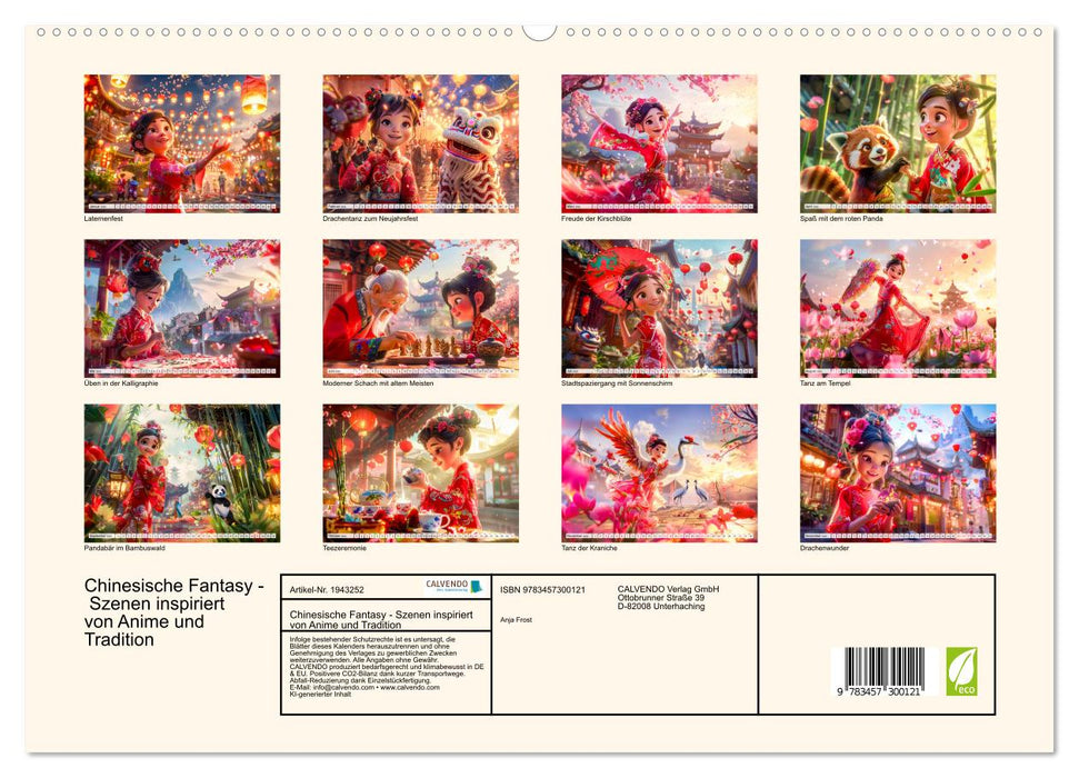 Chinesische Fantasy - Szenen inspiriert von Anime und Tradition (CALVENDO Premium Wandkalender 2026)