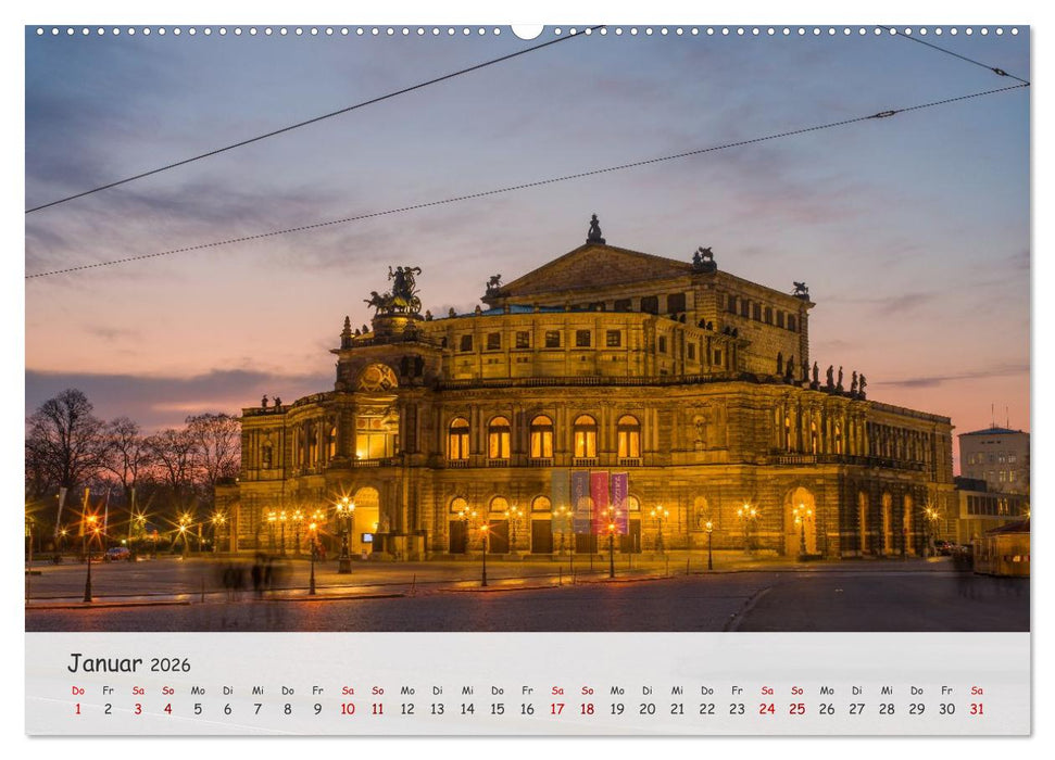 Dresden - Sachsens Perle an der Elbe (CALVENDO Premium Wandkalender 2026)