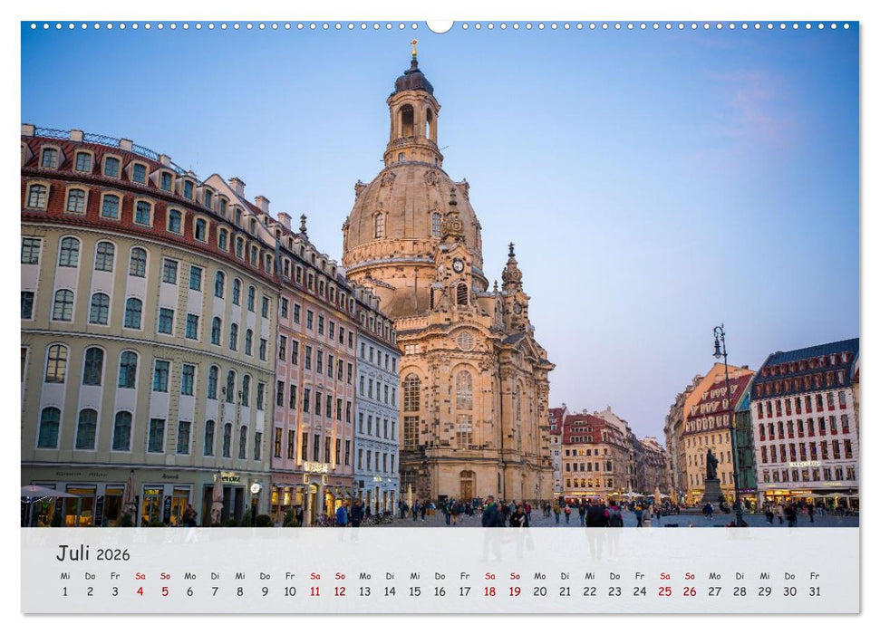 Dresden - Sachsens Perle an der Elbe (CALVENDO Premium Wandkalender 2026)