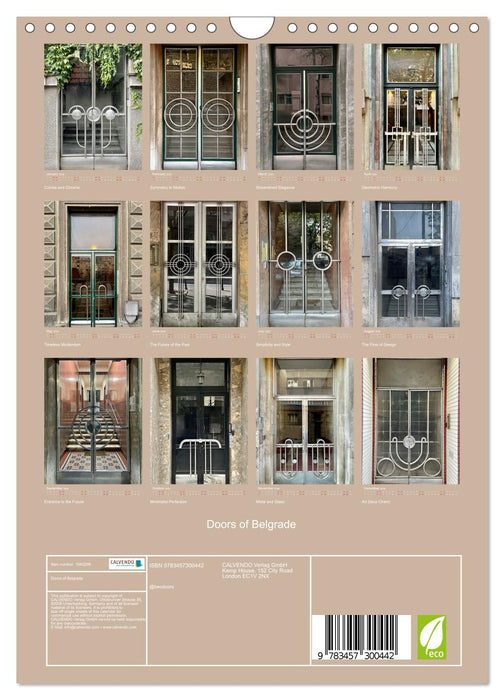 Doors of Belgrade (CALVENDO Monthly Calendar 2026)