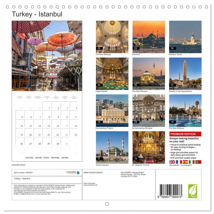 Turkey - Istanbul (CALVENDO Monthly Calendar 2026)