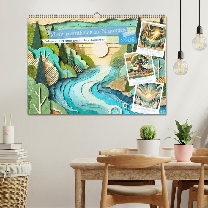 More confidence in 12 months - Collages with reflection questions for a stronger self (CALVENDO Monthly Calendar 2026)