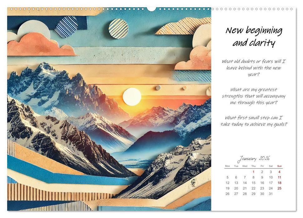 More confidence in 12 months - Collages with reflection questions for a stronger self (CALVENDO Monthly Calendar 2026)