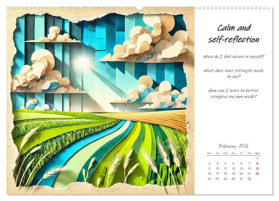 More confidence in 12 months - Collages with reflection questions for a stronger self (CALVENDO Monthly Calendar 2026)