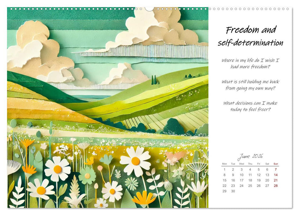 More confidence in 12 months - Collages with reflection questions for a stronger self (CALVENDO Monthly Calendar 2026)