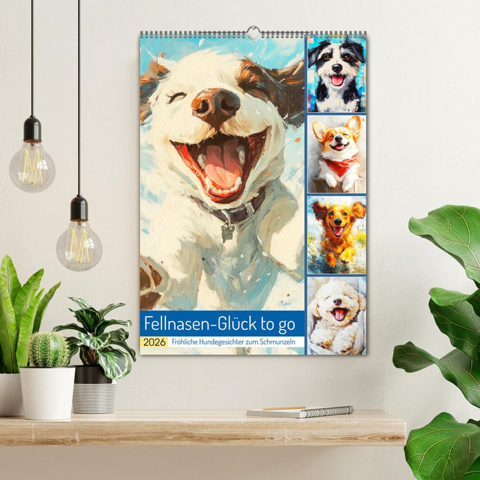 Fellnasen-Glück to go. Fröhliche Hundegesichter zum Schmunzeln (CALVENDO Wandkalender 2026)
