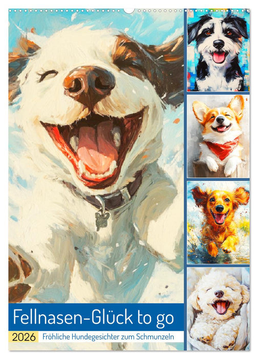Fellnasen-Glück to go. Fröhliche Hundegesichter zum Schmunzeln (CALVENDO Wandkalender 2026)