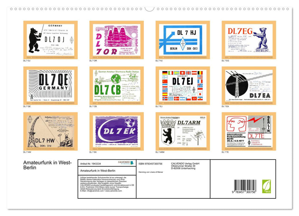 Amateurfunk in West-Berlin (CALVENDO Premium Wandkalender 2026)
