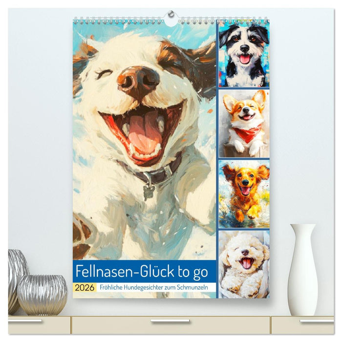 Fellnasen-Glück to go. Fröhliche Hundegesichter zum Schmunzeln (CALVENDO Premium Wandkalender 2026)