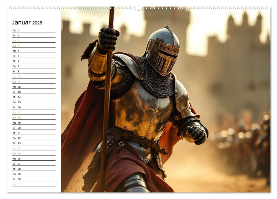 Rittertum und Mythos – Das Zeitalter der Ehre (CALVENDO Premium Wandkalender 2026)