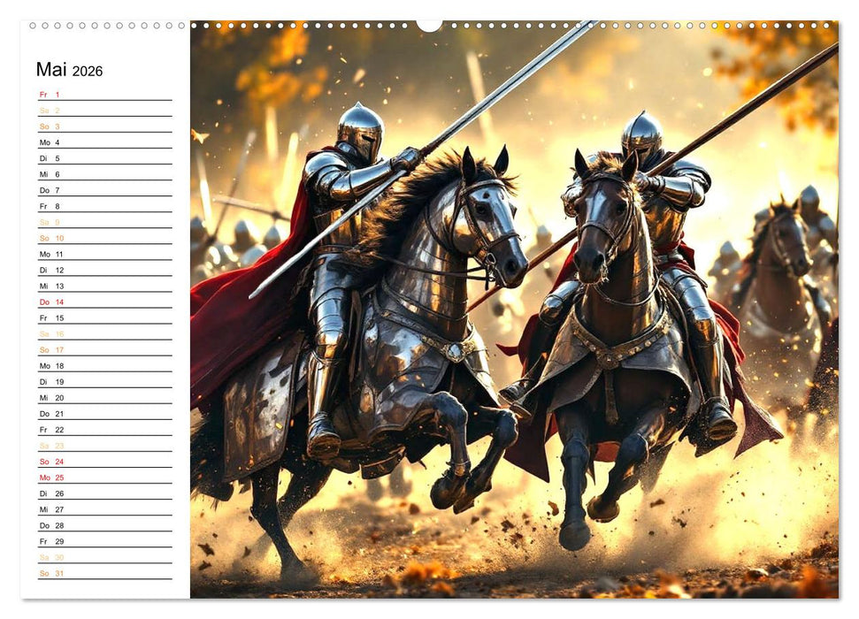 Rittertum und Mythos – Das Zeitalter der Ehre (CALVENDO Premium Wandkalender 2026)