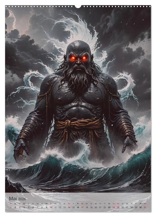 Japanische Mythologie - Götter, Helden und Monster (CALVENDO Wandkalender 2026)