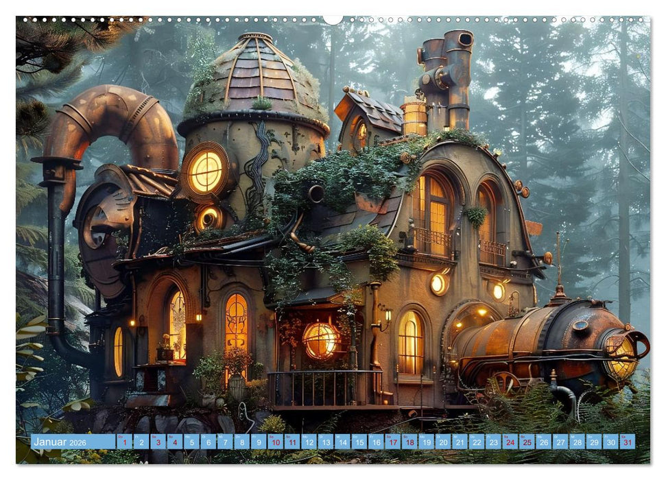 Steampunk Domizile (CALVENDO Wandkalender 2026)