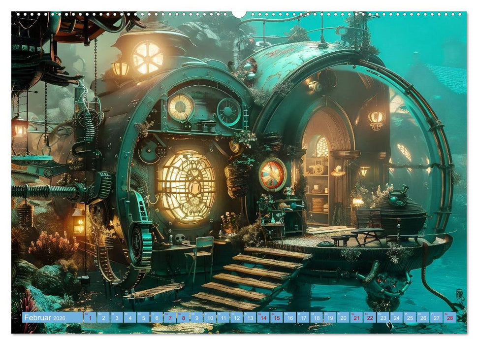 Steampunk Domizile (CALVENDO Premium Wandkalender 2026)