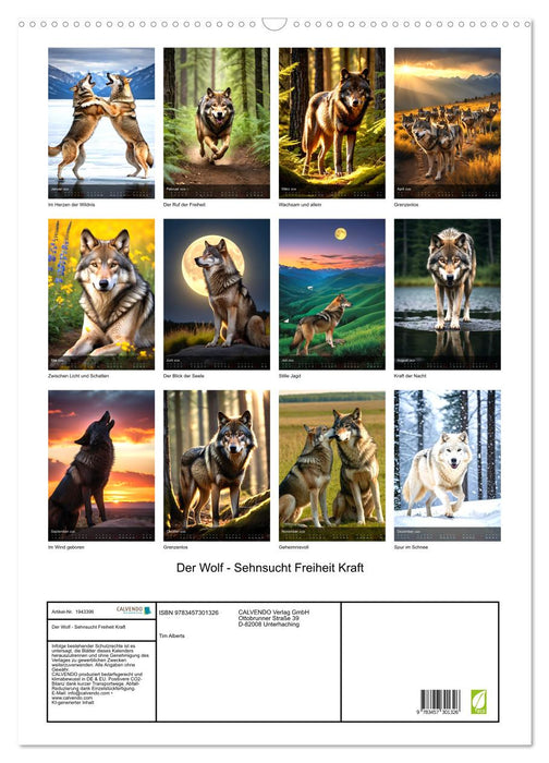 Der Wolf - Sehnsucht Freiheit Kraft (CALVENDO Wandkalender 2026)