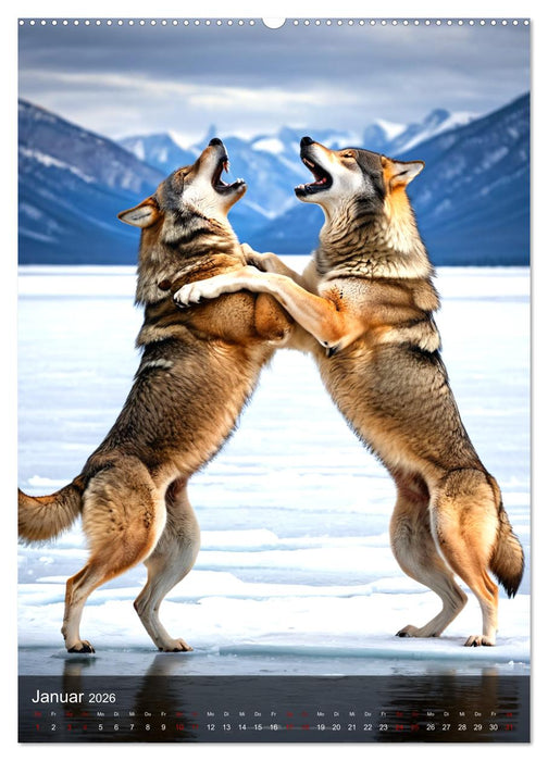 Der Wolf - Sehnsucht Freiheit Kraft (CALVENDO Premium Wandkalender 2026)