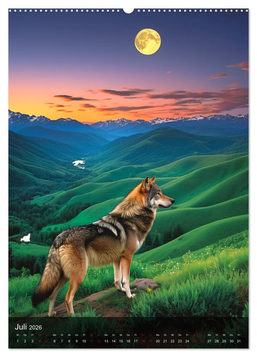 Der Wolf - Sehnsucht Freiheit Kraft (CALVENDO Premium Wandkalender 2026)